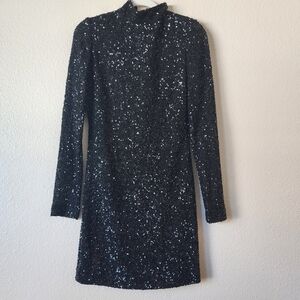 Oday Shakar Black Sequin Dress